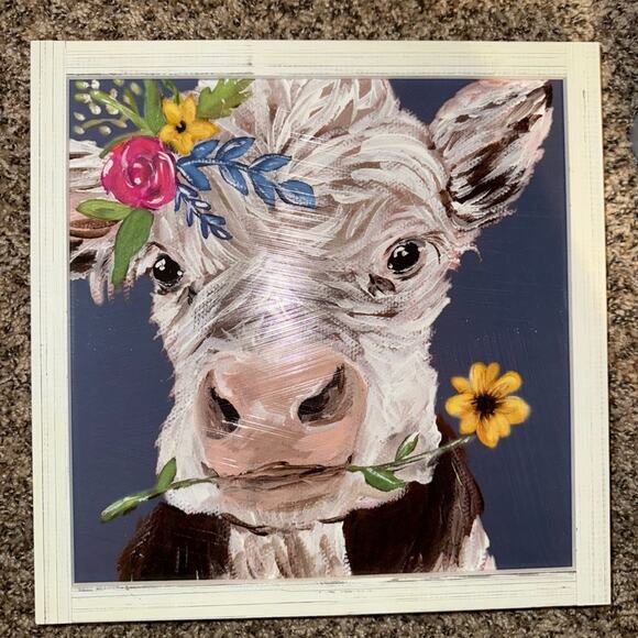 Hobby Lobby Other - Hobby lobby cow White Canvas Art Frame